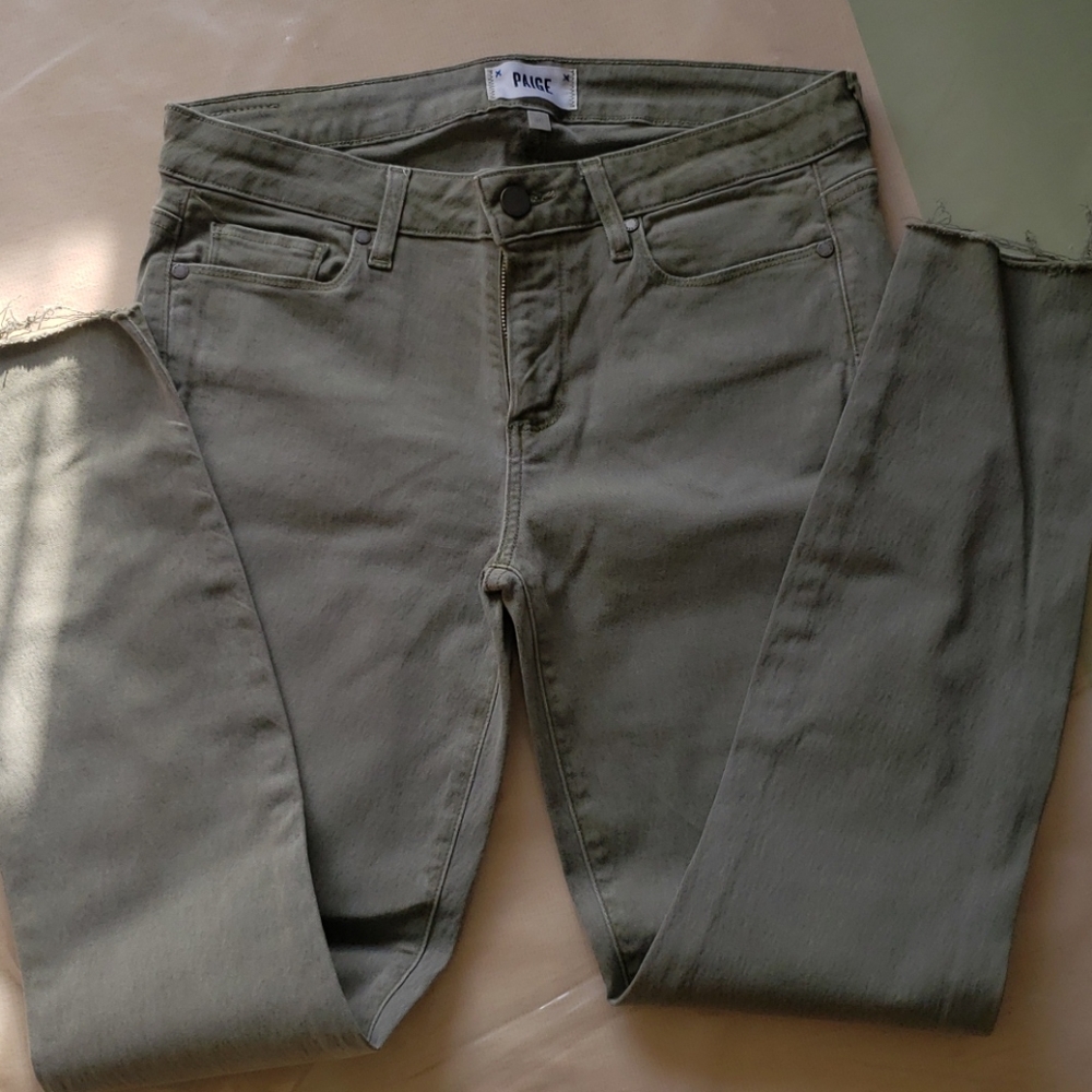Paige Green skinny stretchy jeans size 30